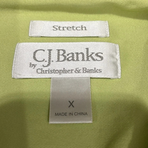 CJ Banks Stretch Scalloped Edge Green Jacket X (14W) - Picture 8 of 16